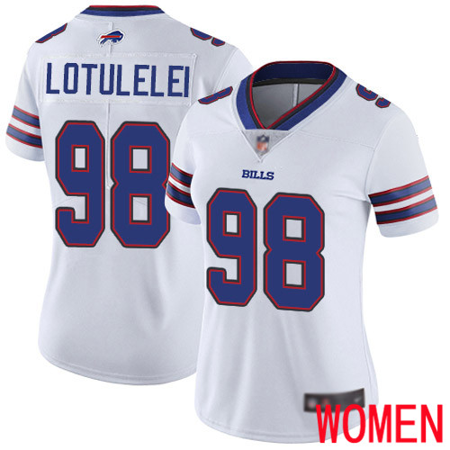 Women Buffalo Bills #98 Star Lotulelei White Vapor Untouchable Limited Player NFL Jersey->women nfl jersey->Women Jersey